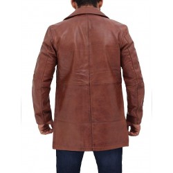Natural Mens Tan Leather Brown Coat